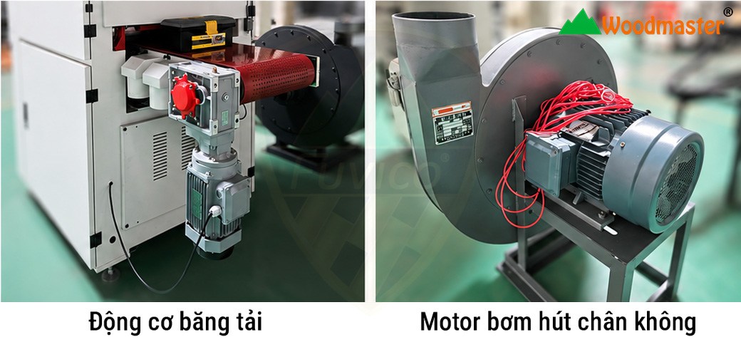 MÁY CHÀ NHÁM PHÔI NGẮN BĂNG TẢI HÚT CHÂN KHÔNG 14614