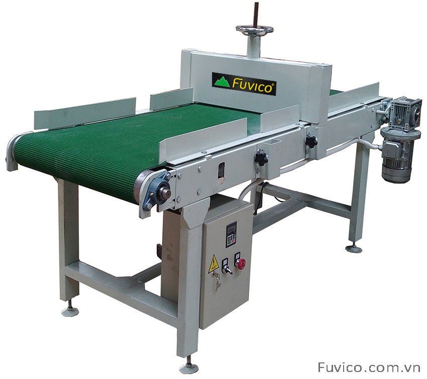 Băng tải nạp phôi máy bào 2 mặt