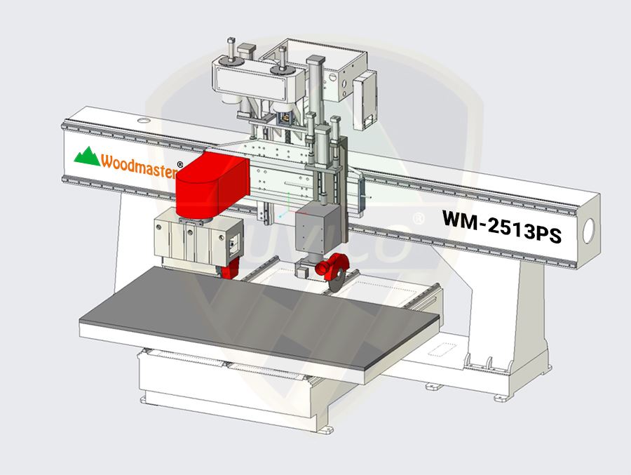 MÁY CHẾ BIẾN GỖ TRỤC BÀO CƯA CNC XOAY ĐA HƯỚNG WM-2513PS