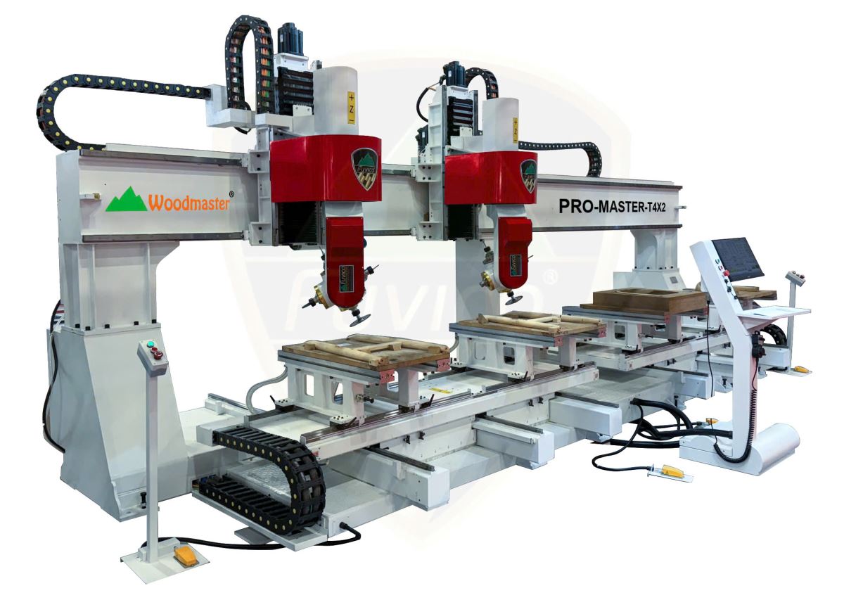 MÁY PHAY CNC 3D 2 ĐẦU LÀM VIỆC 2 BÀN KÉP PRO-MASTER-T4x2 WOODMASTER