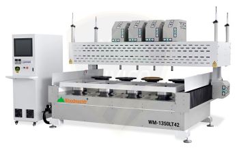 MÁY TIỆN CNC 4 ĐẦU 2 BÀN ( chuyên làm chén bát)