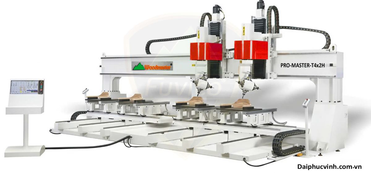 MÁY PHAY CNC 3D 5 TRỤC 2 ĐẦU LÀM VIỆC TẢI NẶNG PRO-MASTER-T4x2HW
