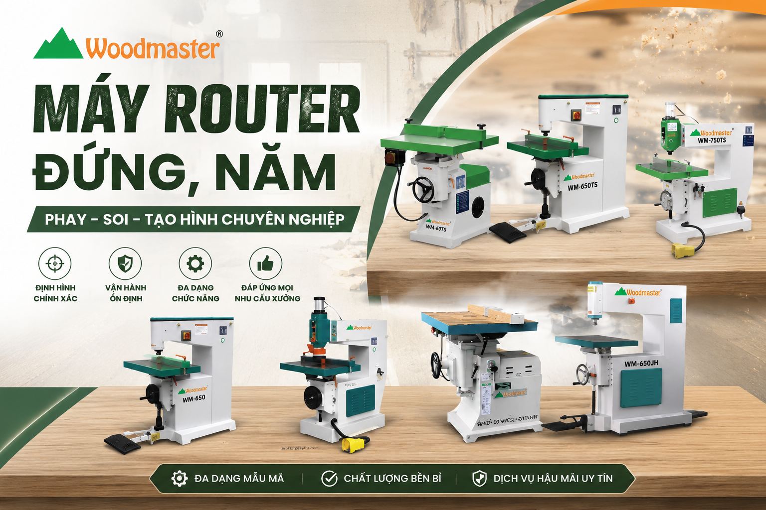 banner máy router đứng, nằm